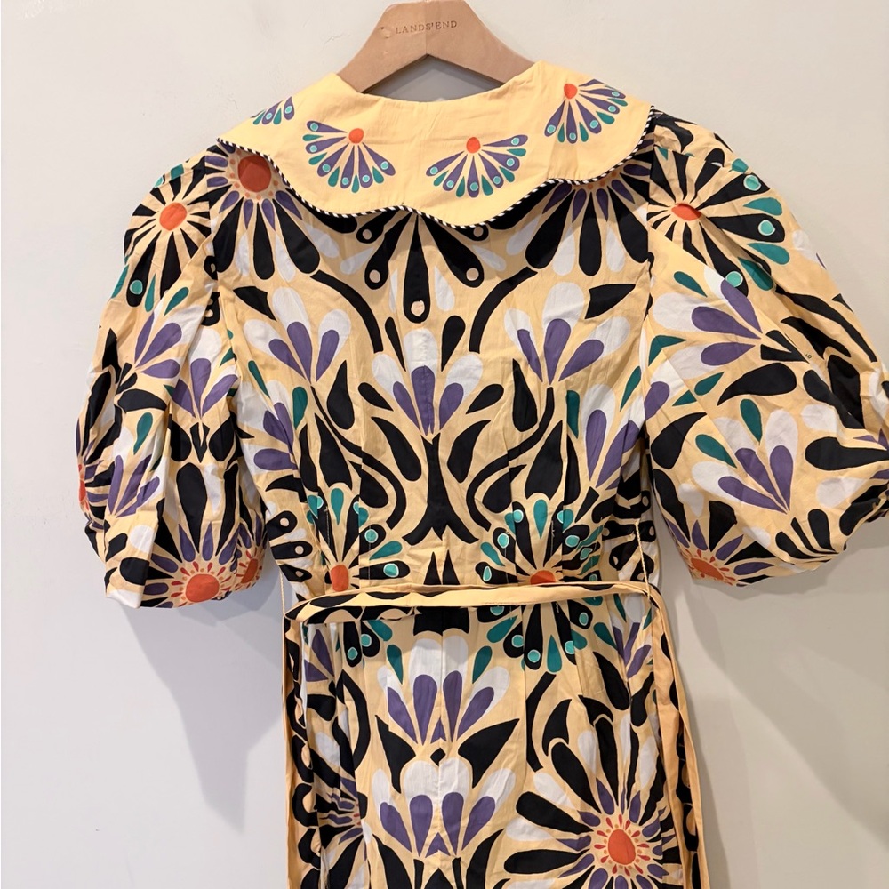 NWT $218 Farm Rio x Anthropologie Puff-Sleeve Printed Romper XXS - Picture 9 of 12